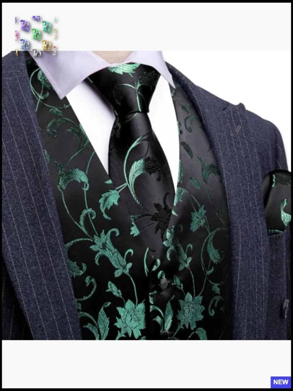 Silk Jacquard Waistcoat Set Formal Leisure Classic Elegant 5 Piece